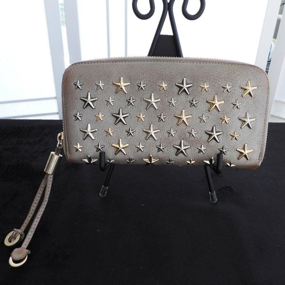 Jimmy Choo Gray and Gold Star Wallet